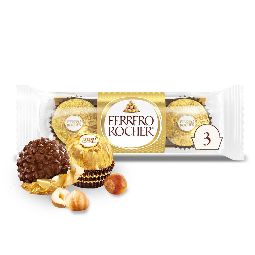 Ferrero Rocher Fine Hazelnut Chocolates, 3 pc, 1.35 oz