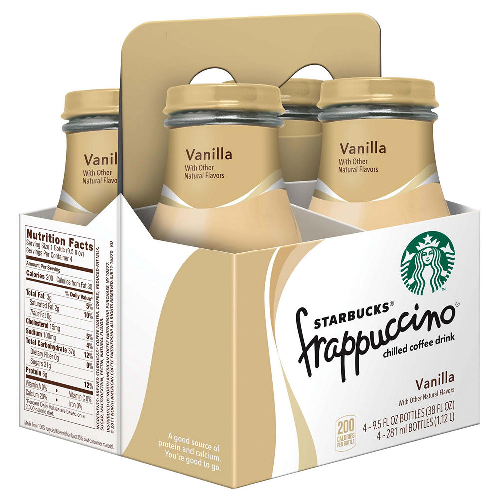 Starbucks Vanilla Frappuccino Coffee Drink 4 pk Bottles, 9.5 oz