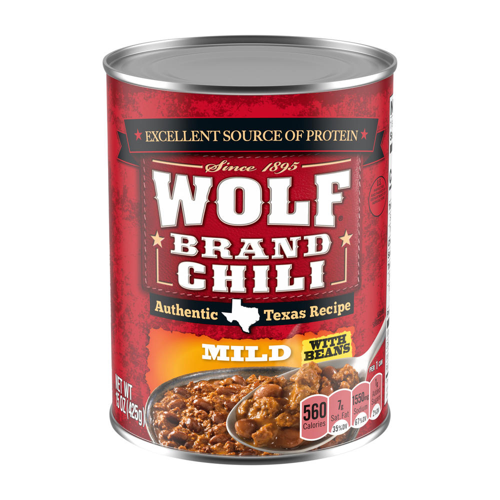 Wolf Mild Chili with Beans, 15 oz