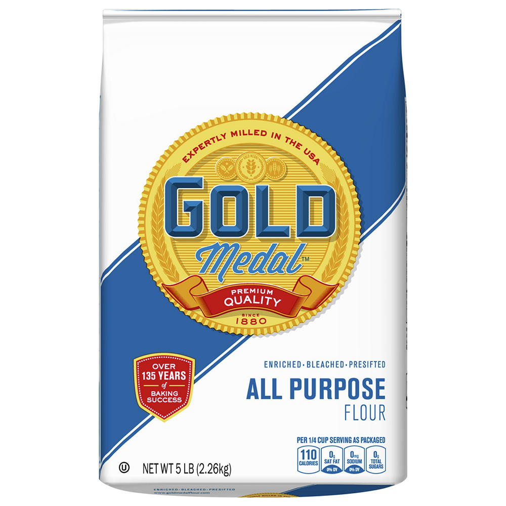 Gold Medal Enriched Bleached Pre-Sifted All-Purpose Flour, 5 lbs