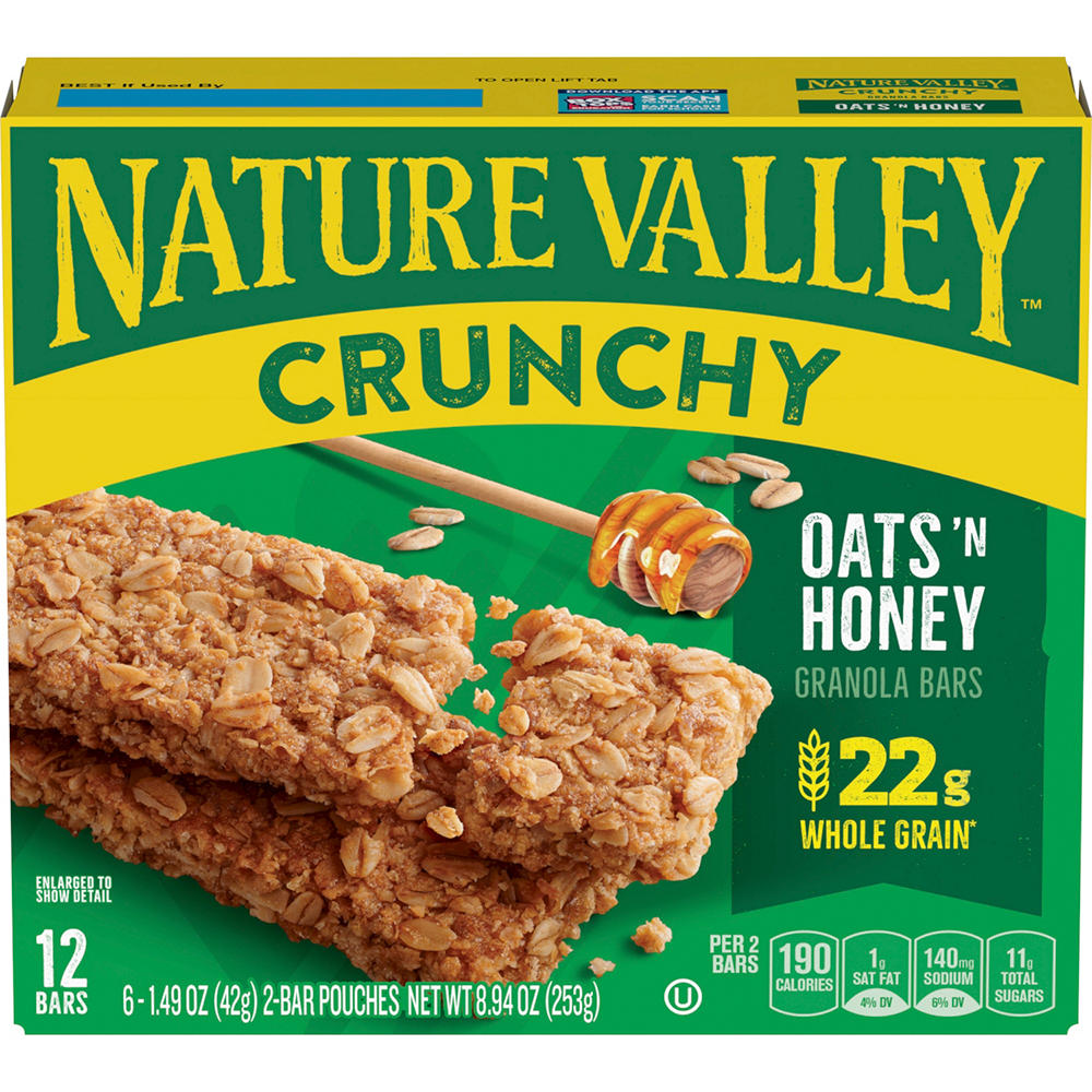 Nature Valley Crunchy Oats 'n Honey Granola Bars, 6 ct