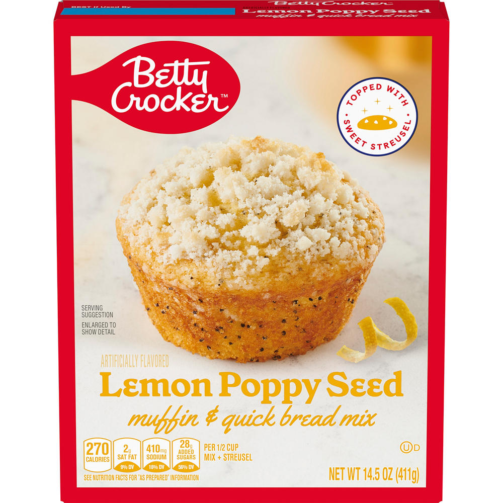 Betty Crocker Lemon Poppy Seed Muffin & Quick Bread Mix, 14.5 oz