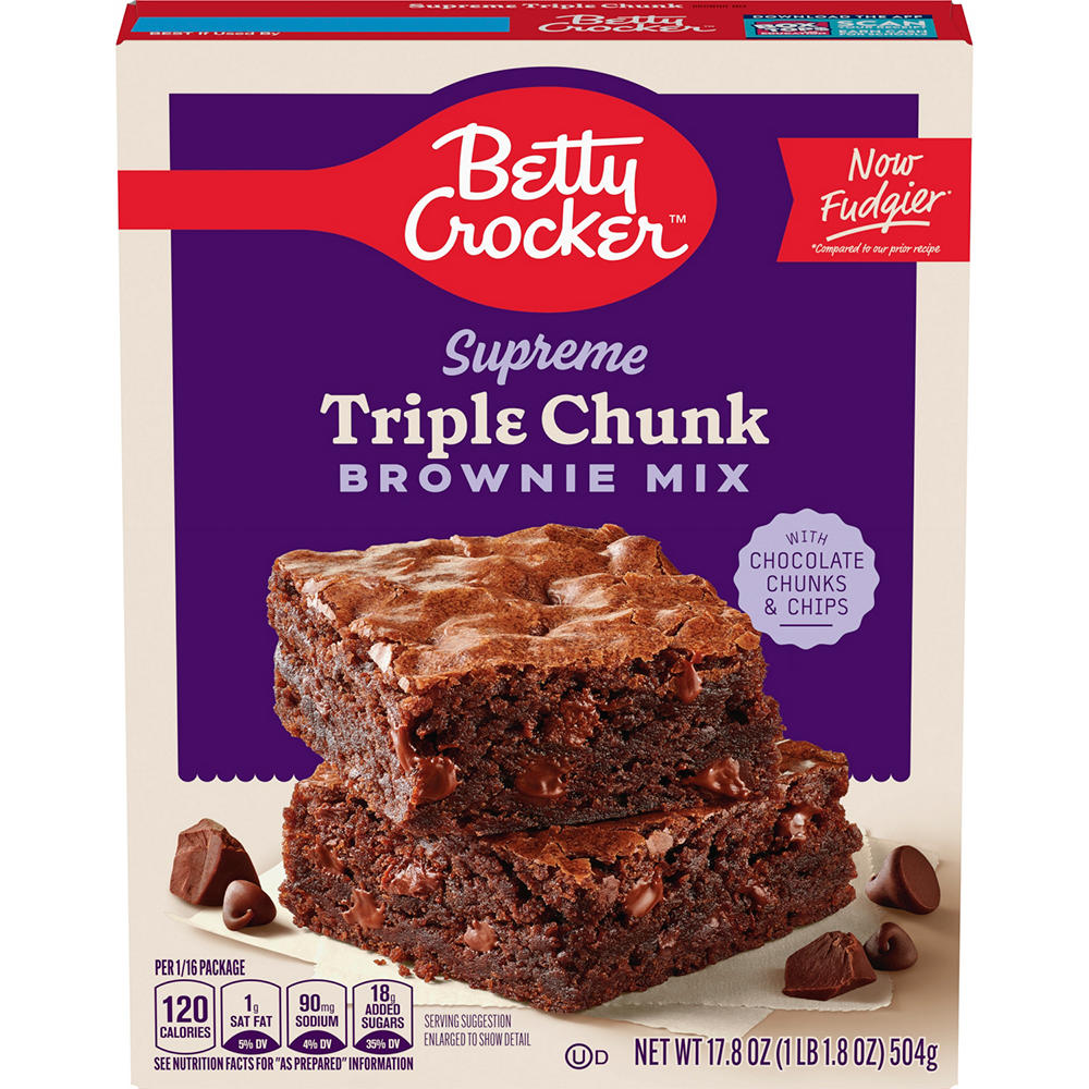 Betty Crocker Supreme Triple Chunk Brownie Mix, 17.8 oz
