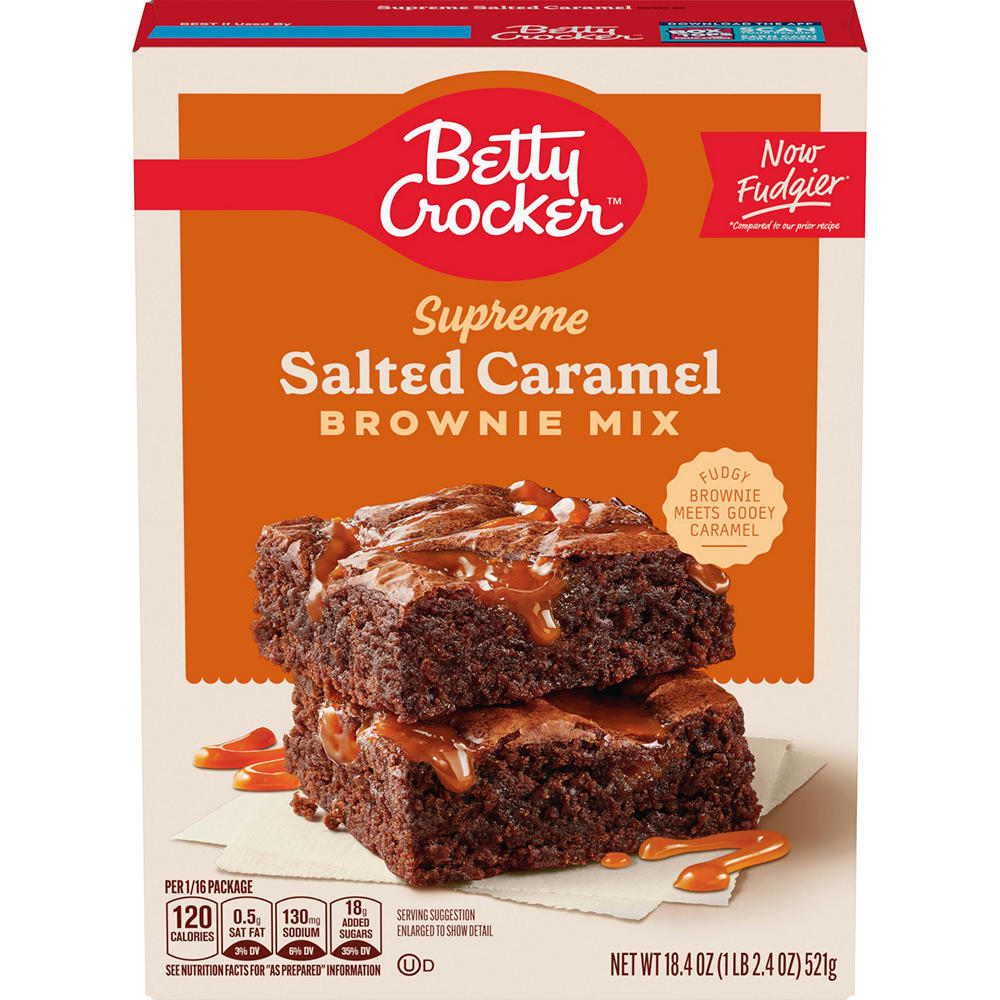 Betty Crocker Supreme Salted Caramel Brownie Mix, 18.4 oz