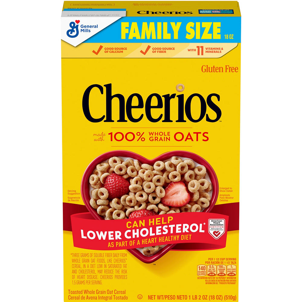 General Mills Cheerios Cereal Family Size, 18 oz