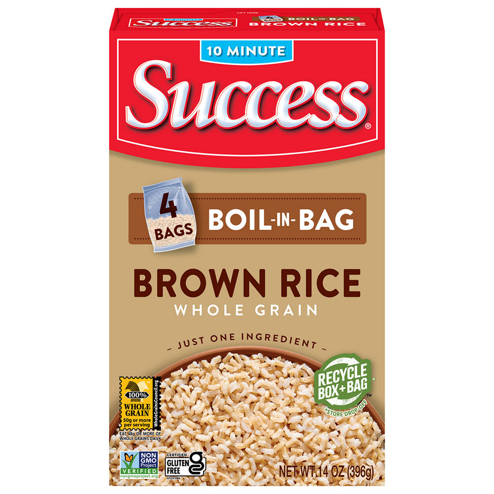 Success Boil-in-Bag Whole Grain Brown Rice, 14 oz