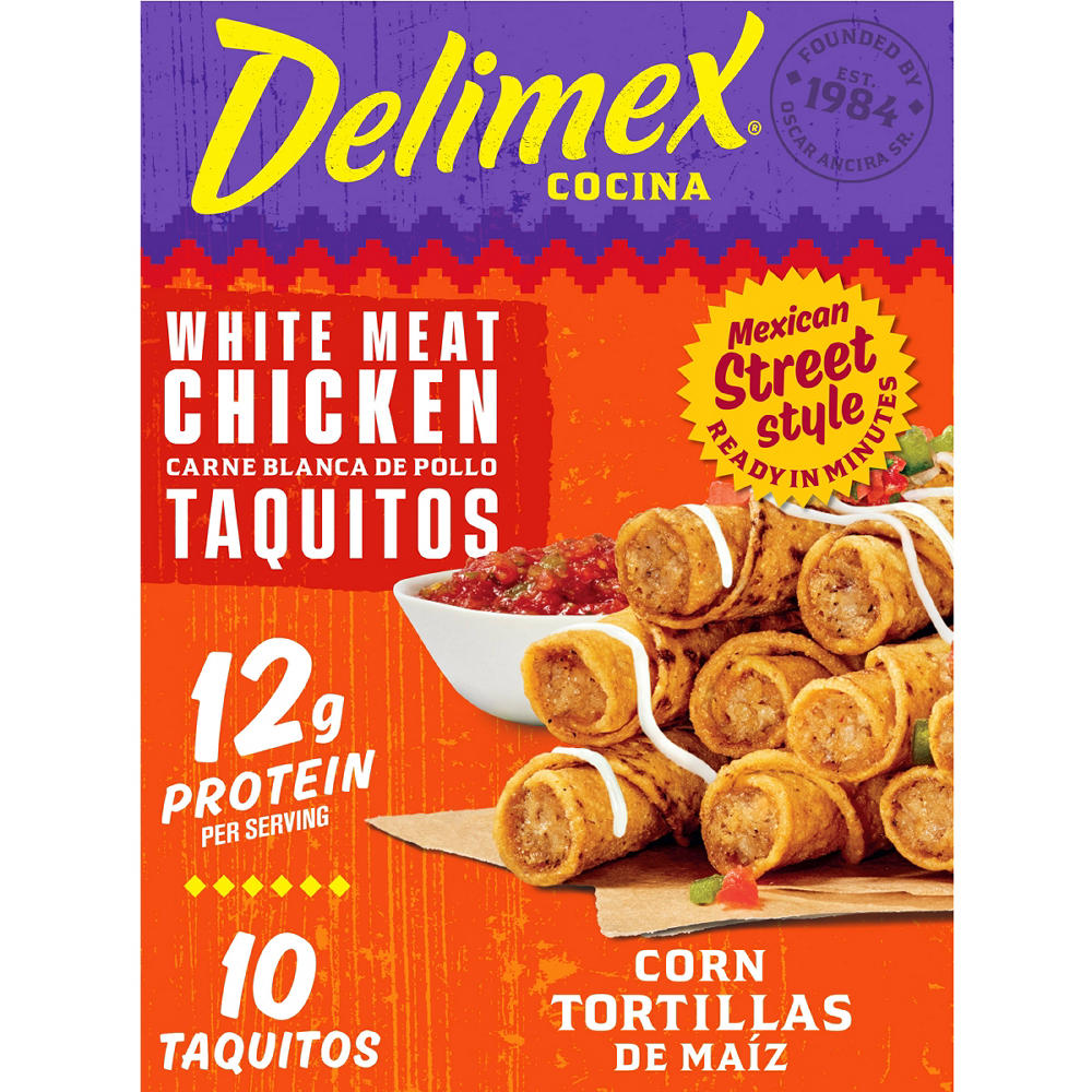 Delimex White Meat Chicken Taquitos, 10 ct