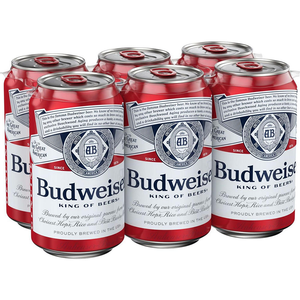 Budweiser American Lager Beer 6 pk Cans, 12 oz