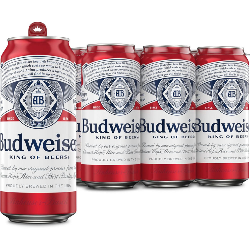 Budweiser American Lager Beer 6 pk Cans, 16 oz