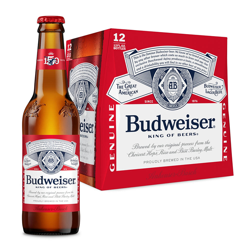 Budweiser American Lager Beer Bottles, 12 pk, 12 oz