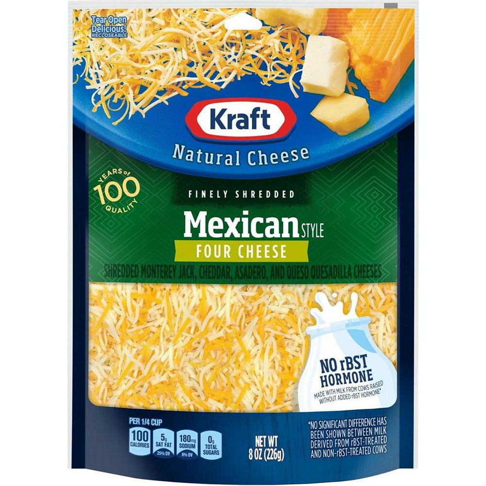 Kraft Mexican Style 4 Cheese Shredded Cheese Blend, 8 oz