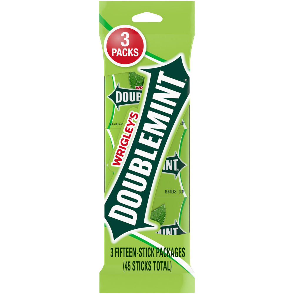 Doublemint Chewing Gum - 3 Value Pack, 45 pc