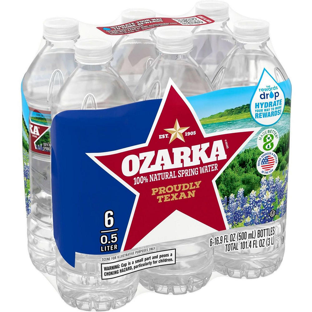 Ozarka 100% Natural Spring Water 6 pk Bottles, 16.9 oz