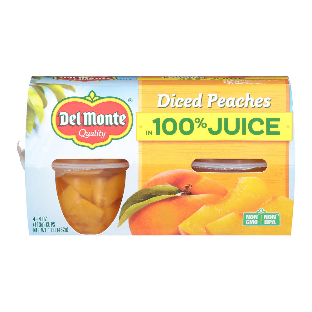 Del Monte Diced Peaches in Juice, 4 ct