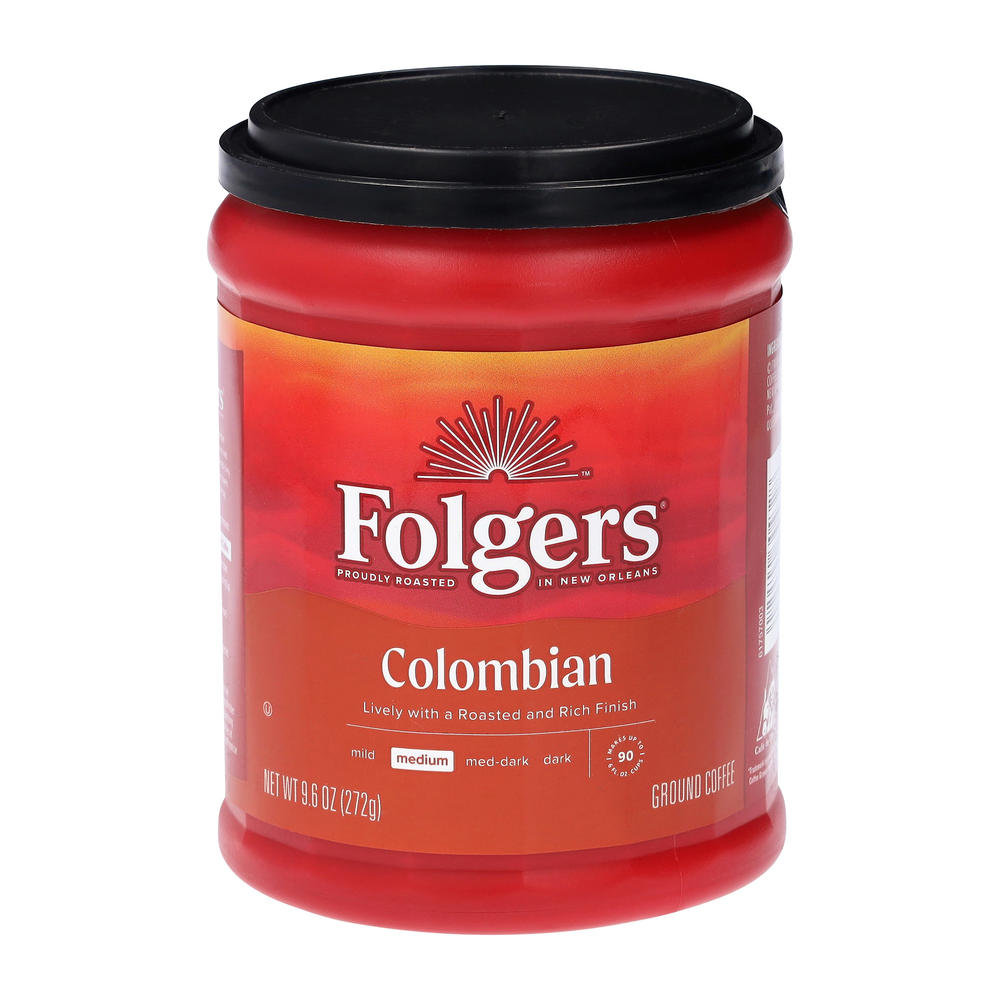 Folgers Colombian Medium Roast Ground Coffee, 9.6 oz
