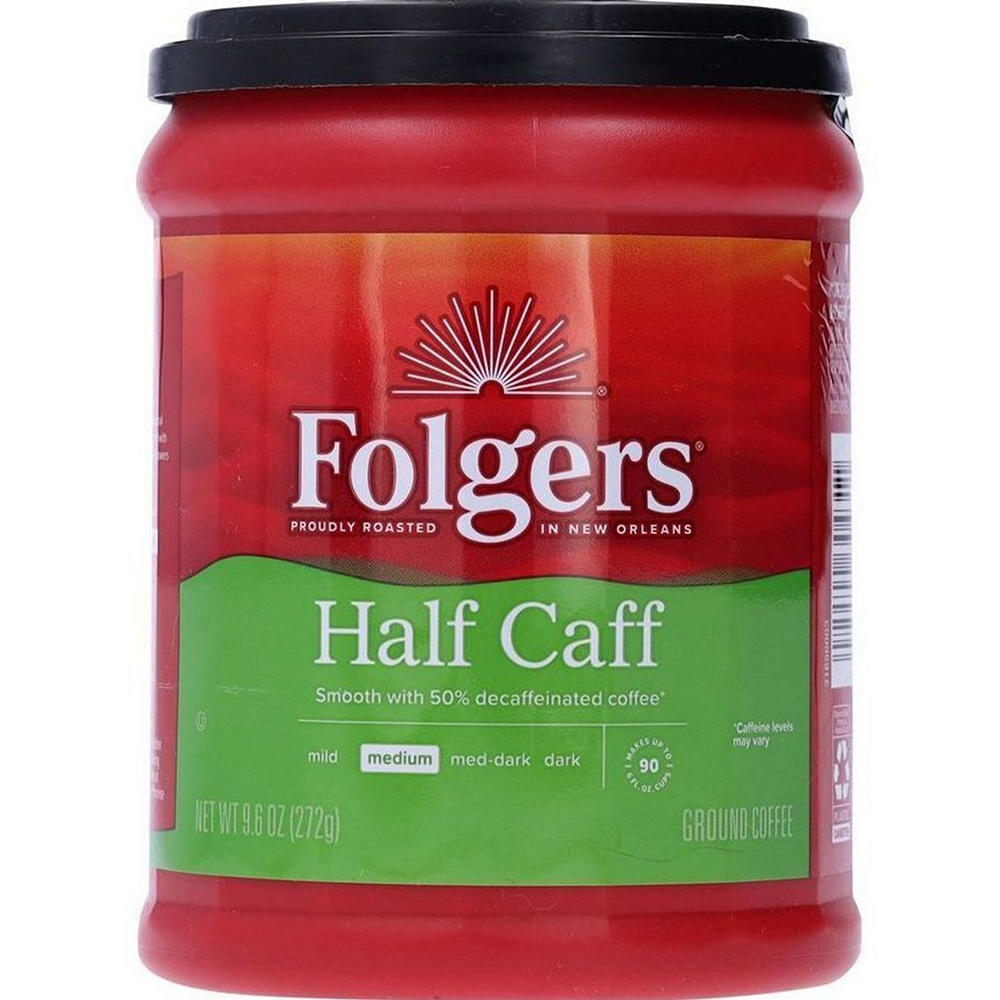 Folgers Half Caff Medium Roast Ground Coffee, 9.6 oz
