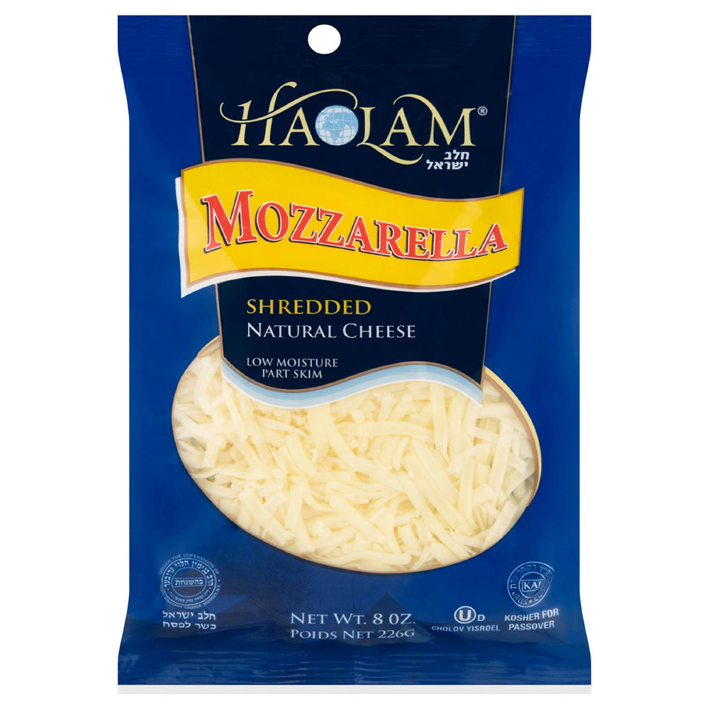 Haolam Kosher Mozzarella Shredded Cheese, 8 oz