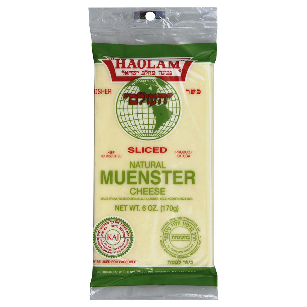 Haolam Kosher Muenster Sliced Cheese, 6 oz