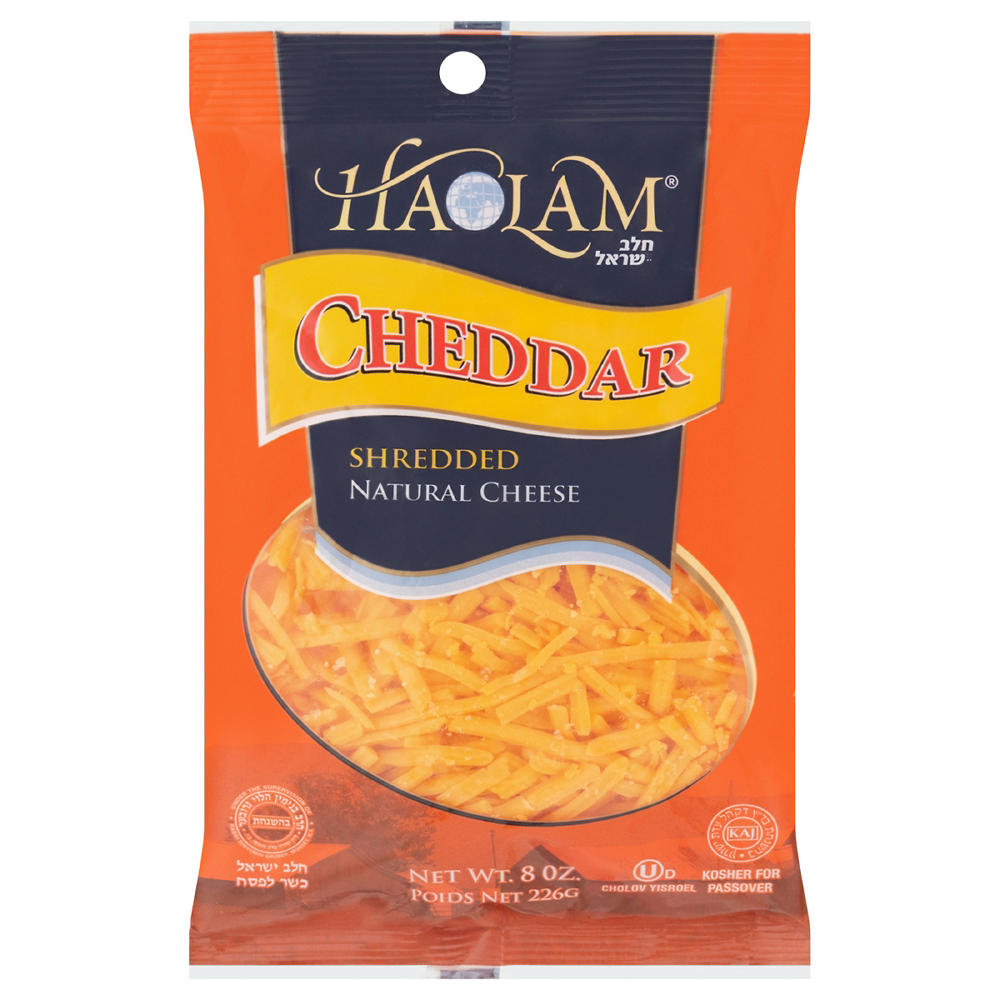 Haolam Kosher Cheddar Shredded Cheese, 8 oz