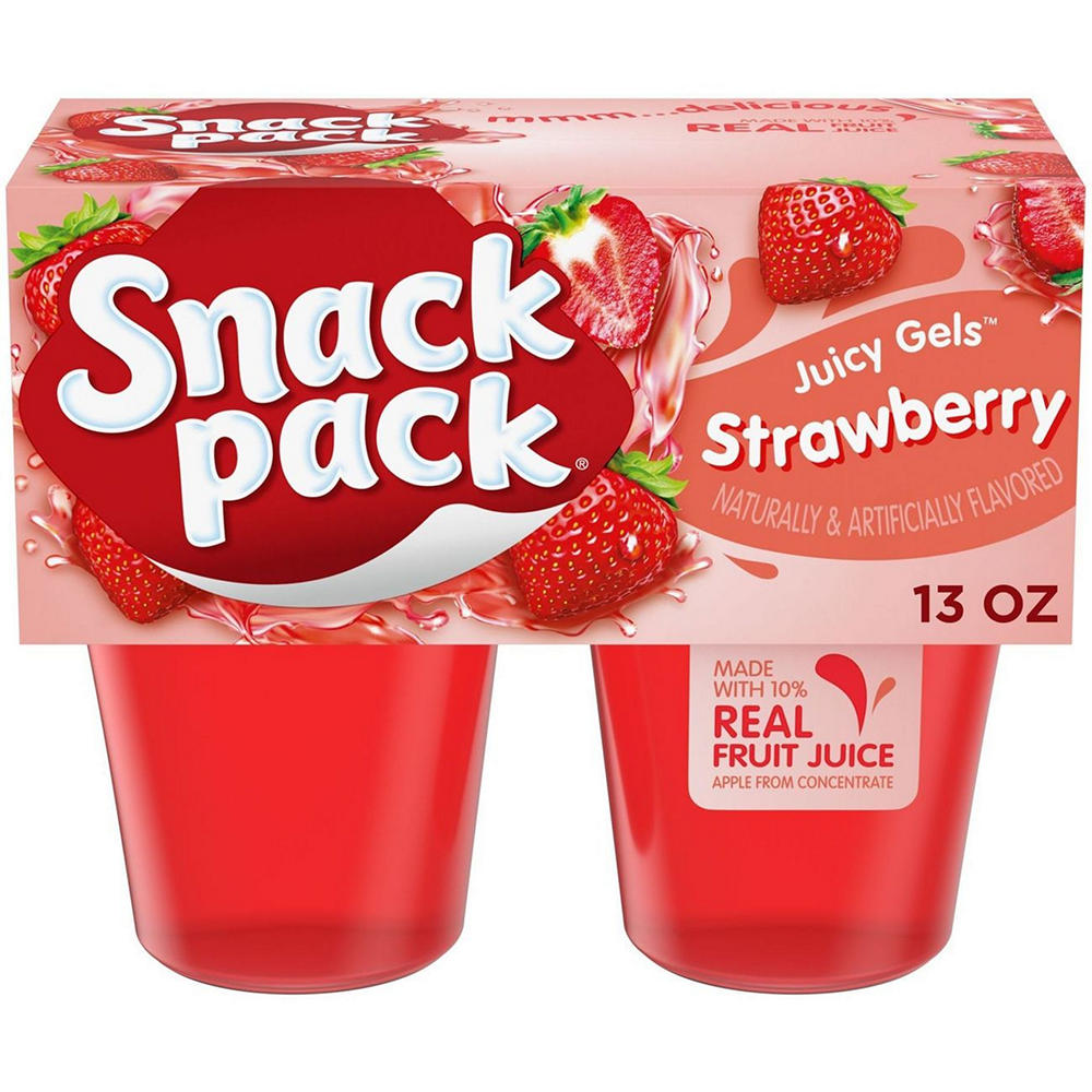 Snack Pack Strawberry Juicy Gels Cups, 4 ct