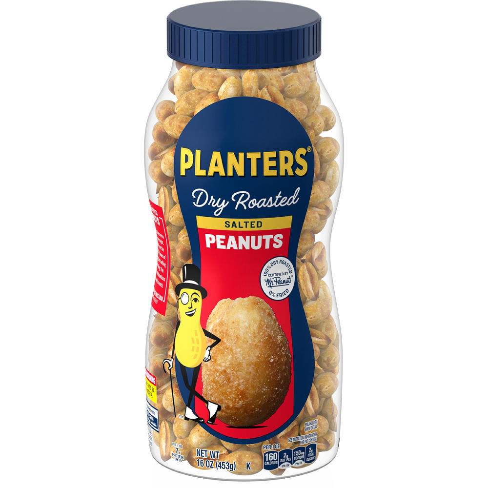 Planters Salted Dry Roasted Peanuts, 16 oz