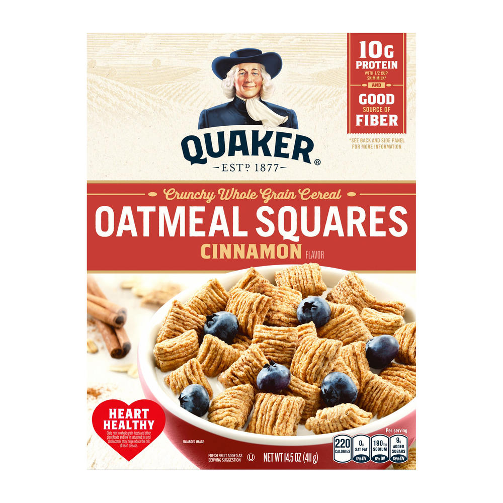 Quaker Cinnamon Oatmeal Squares Cereal, 14.5 oz