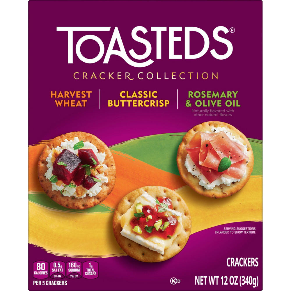Toasteds Variety Pack Crackers, 12 oz