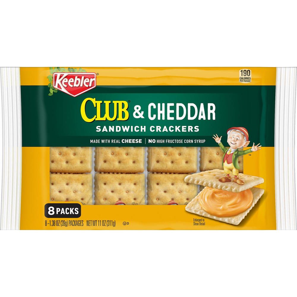 Keebler Club and Cheddar Sandwich Crackers, 11 oz, 8 ct