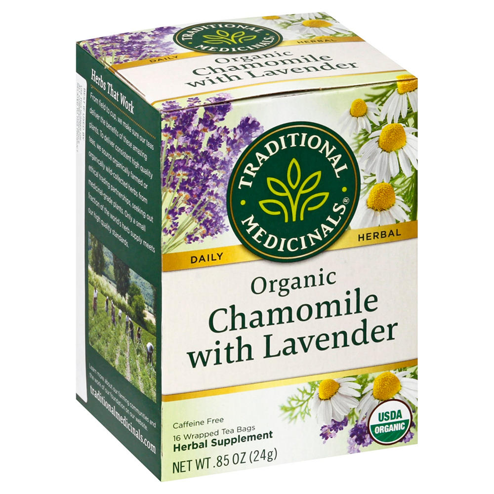 Traditional Medicinals Organic Chamomile with Lavender Herbal Tea Bags, 16 ct
