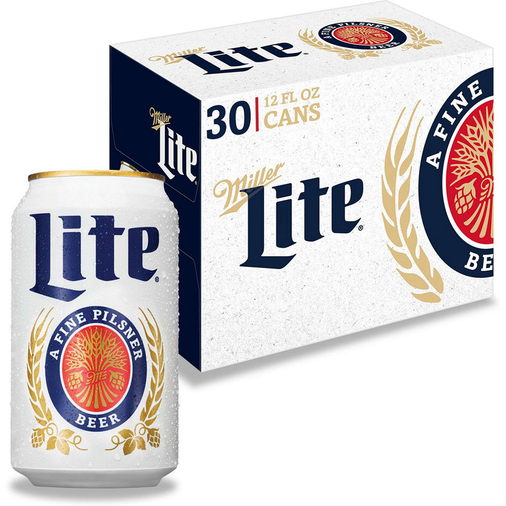Miller Lite Beer 30 pk Cans, 12 oz