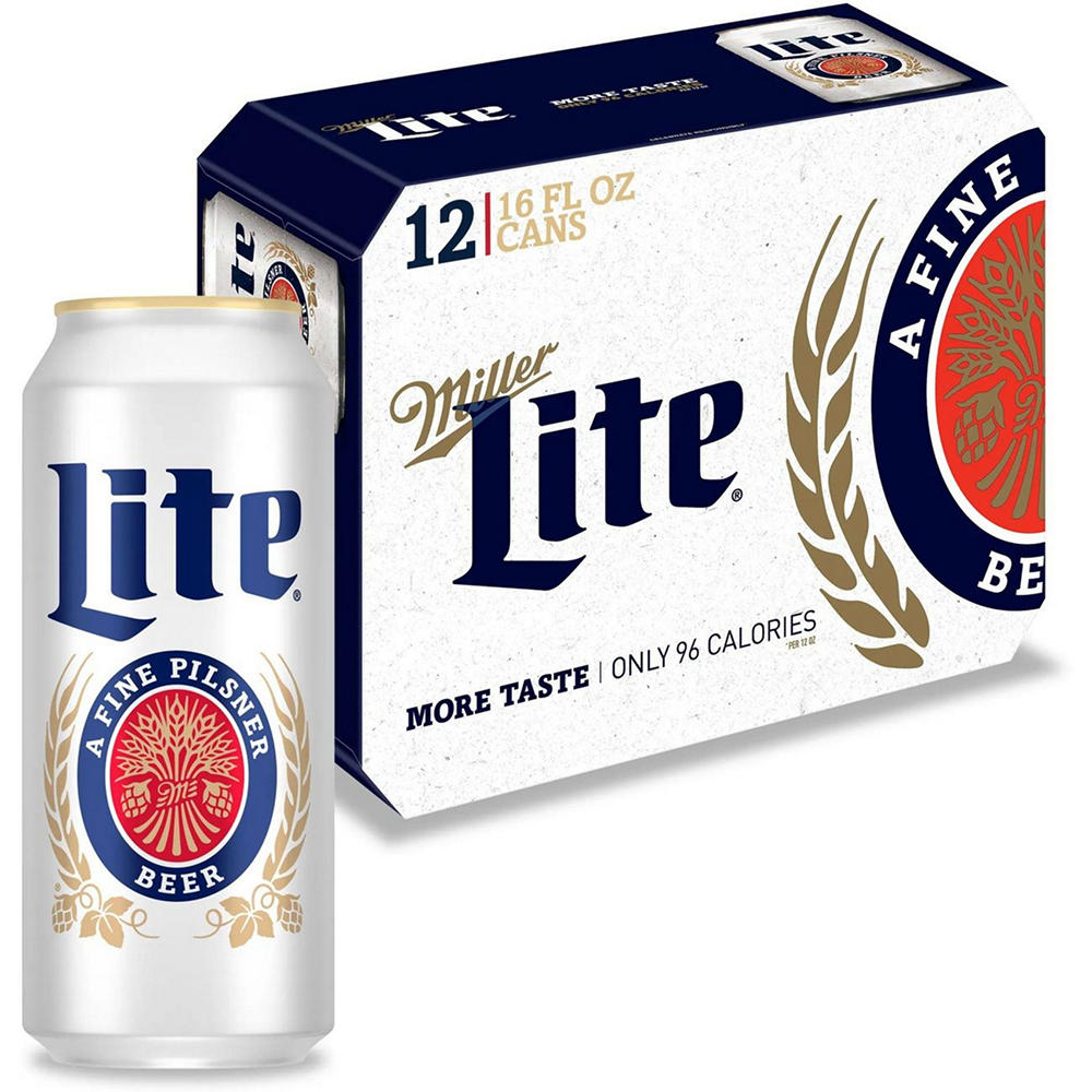 Miller Lite Beer 12 pk Cans, 16 oz