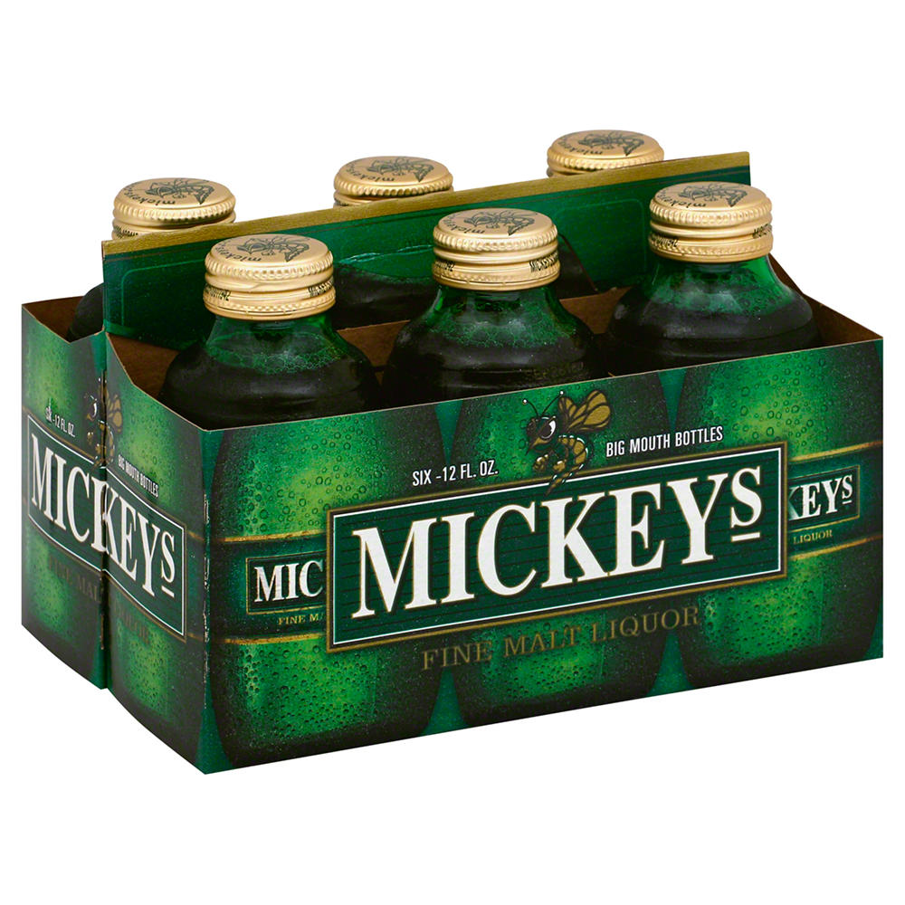 Mickeys Fine Malt Liquor 6 pk Bottles, 12 oz