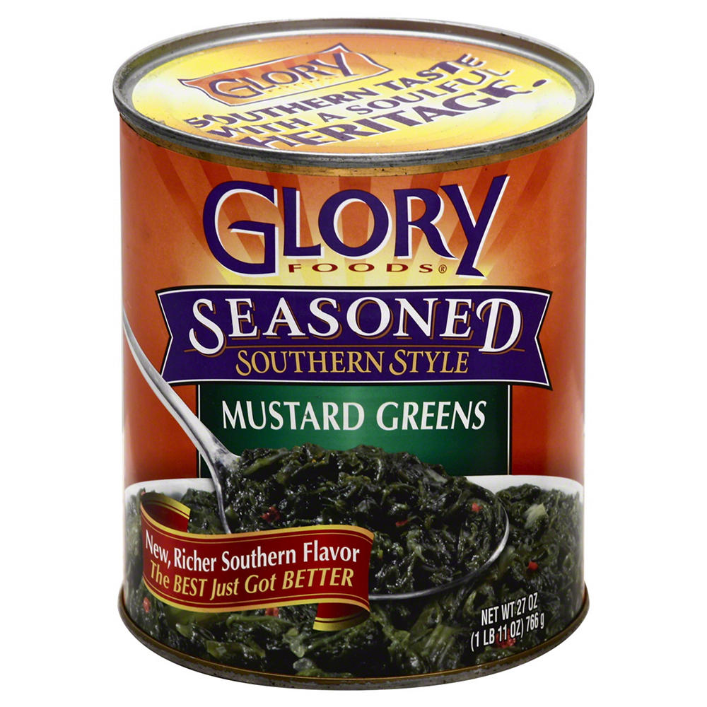 Glory Foods Seasoned Southern Style Mustard Greens, 27 oz