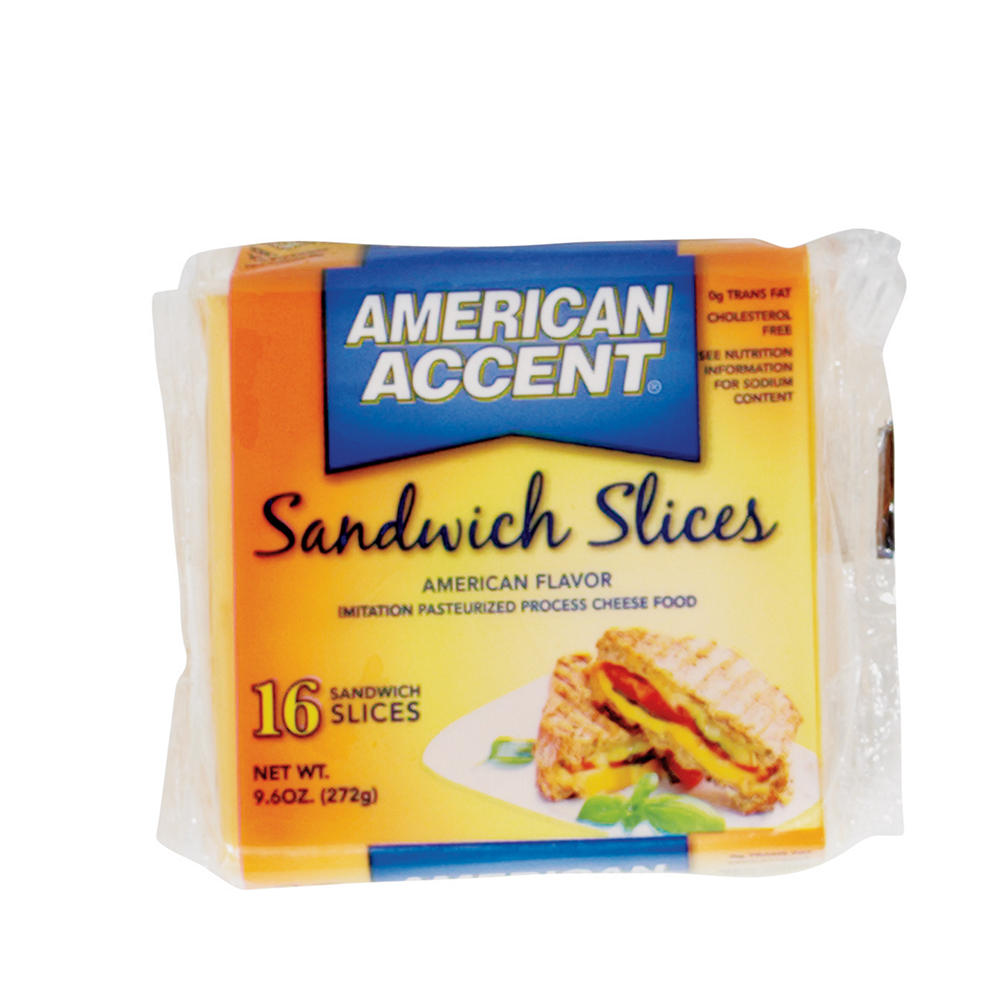 American Accent Sandwich Slices - American Cheese Flavor, 16 ct, 9.6 oz