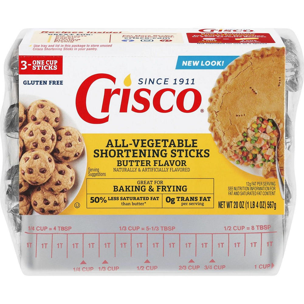 Crisco All-Vegetable Shortening Baking Sticks - Butter Flavor, 20.00 oz