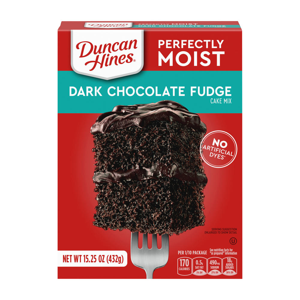 Duncan Hines Perfectly Moist Dark Chocolate Fudge Cake Mix, 15.25 oz
