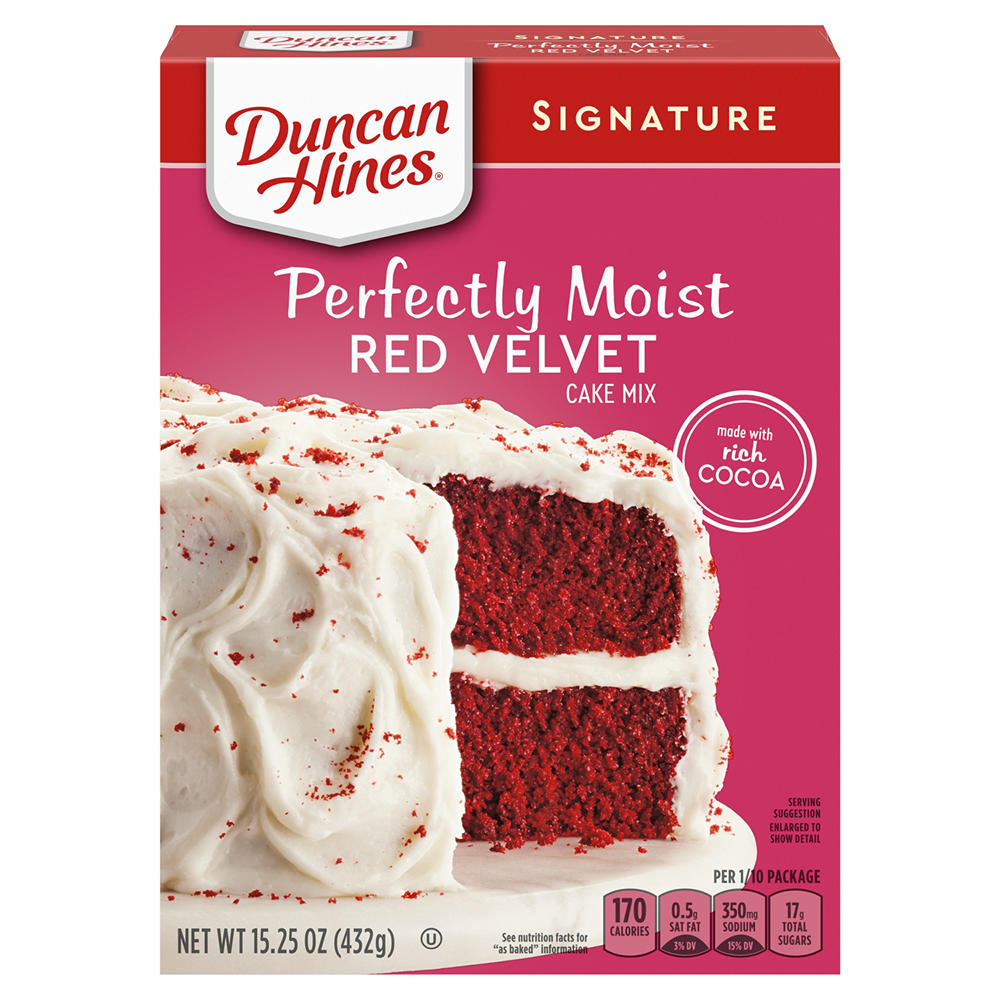 Duncan Hines Signature Perfectly Moist Red Velvet Cake Mix, 15.25 oz