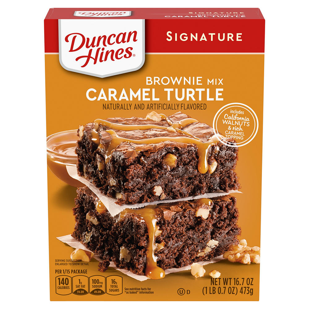 Duncan Hines Signature Caramel Turtle Brownie Mix, 16.7 oz