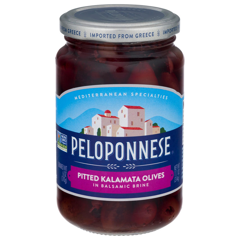 Peloponnese Gourmet Black Pitted Kalamata Olives, 11.1 oz