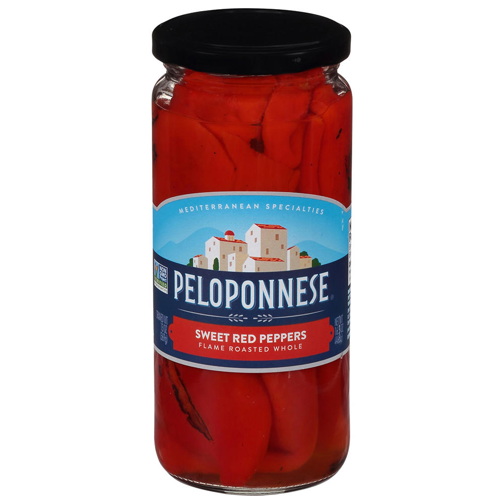 Peloponnese Whole Roasted Florina Sweet Peppers, 16.5 oz