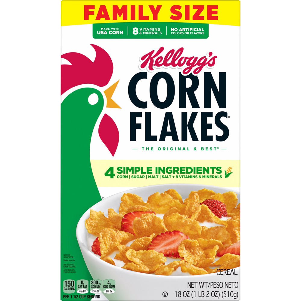 Kellogg's Corn Flakes Original Cereal, 18 oz