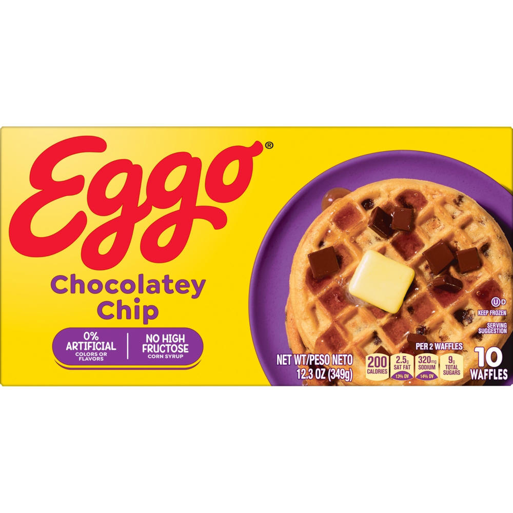 Eggo Chocolatey Chip Frozen Waffles, 10 ct