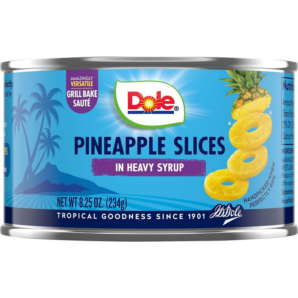 Dole Pineapple Slices In Heavy Syrup, 8.25 oz