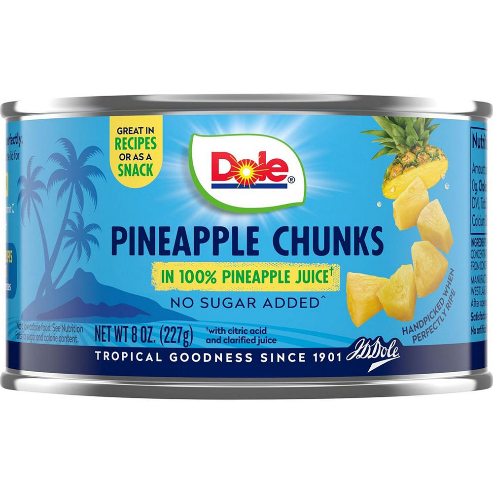 Dole Pineapple Chunks in 100% Pineapple Juice, 8 oz