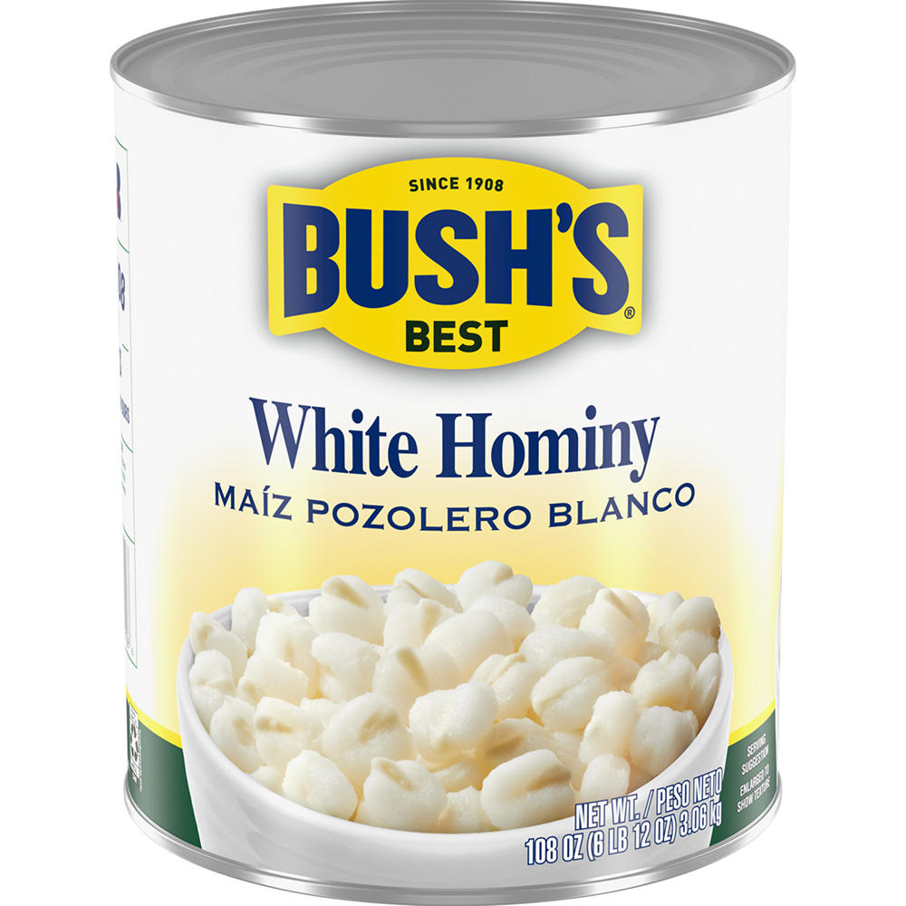 Bush's Best White Hominy, 108 oz