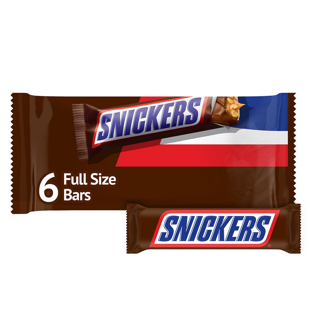 Snickers Full Size Chocolate Candy Bars, 6 pk, 11.16 oz