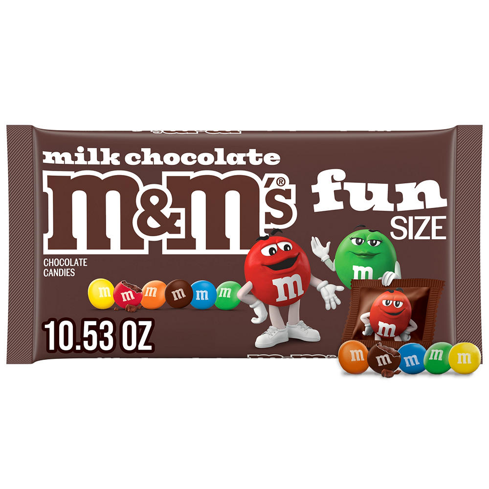 M&M'S Milk Chocolate Fun Size Individually Wrapped Candy, 10.53 oz