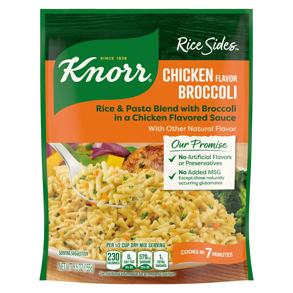 Knorr Rice Sides Chicken Broccoli with Long Grain Rice and Vermicelli Pasta, 5.5 oz