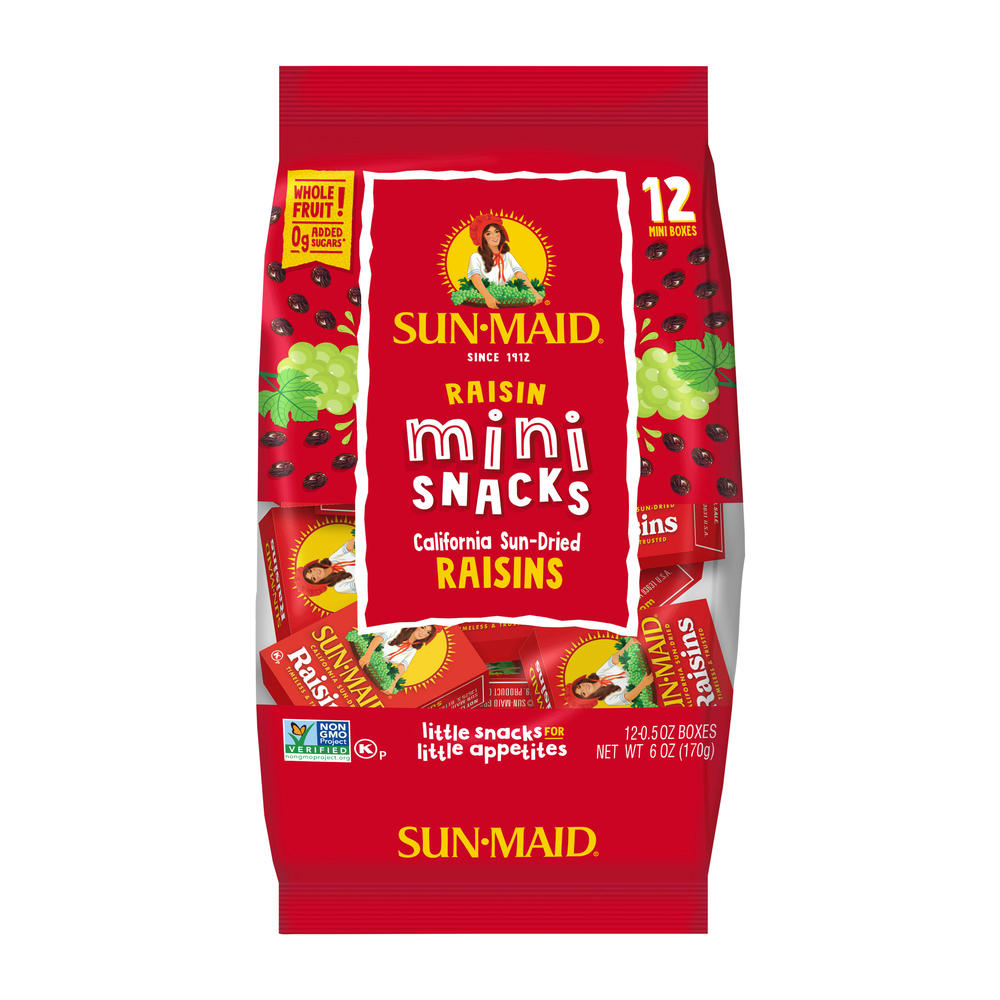 Sun-Maid Natural California Raisins Mini Snacks, 12 ct