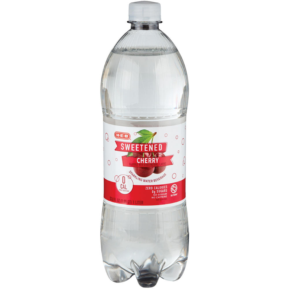 H-E-B Sweetened Cherry Sparkling Water Beverage, 1 L